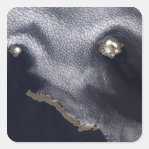 Satelliet-afbeelding van het eiland Semisopochnoi Vierkante Sticker