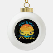 Satelliet Beach Florida Palm Trees Beach Keramische Bal Ornament (Voorkant)