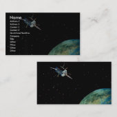 Satelliet boven aarde visitekaartje (Voorkant / Achterkant)