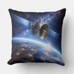 Satelliet boven de planeet kussen