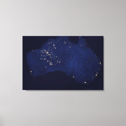 Satelliet de nachtlichten van Australië. Canvas Afdruk (Voorkant)