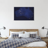 Satelliet de nachtlichten van Australië. Canvas Afdruk (Insitu (Slaapkamer))