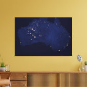 Satelliet de nachtlichten van Australië. Canvas Afdruk (Insitu (Woonkamer))