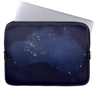 Satelliet de nachtlichten van Australië. Laptop Sleeve