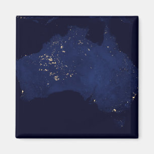 Satelliet de nachtlichten van Australië. Magneet