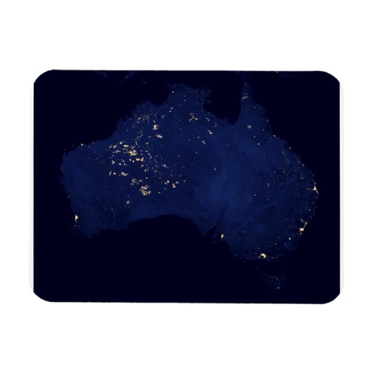 Satelliet de nachtlichten van Australië. Magneet (Horizontaal)