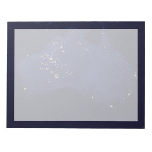 Satelliet de nachtlichten van Australië. Notitieblok