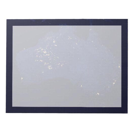 Satelliet de nachtlichten van Australië. Notitieblok (Voorkant)