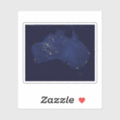 Satelliet de nachtlichten van Australië. Sticker (Vel)