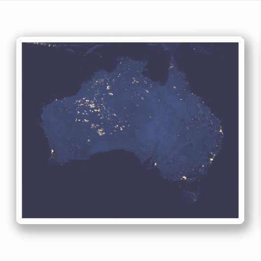 Satelliet de nachtlichten van Australië. Sticker (Voorkant)