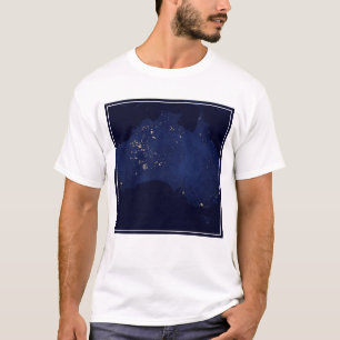 Satelliet de nachtlichten van Australië. T-shirt