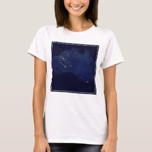 Satelliet de nachtlichten van Australië. T-shirt