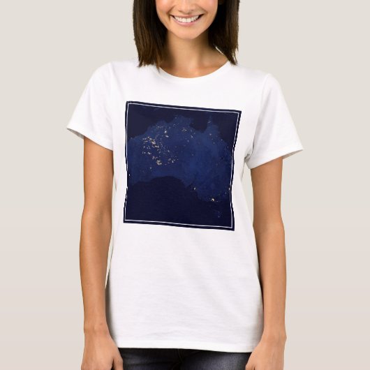 Satelliet de nachtlichten van Australië. T-shirt (Voorkant)