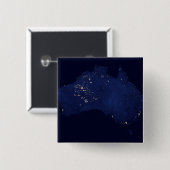 Satelliet de nachtlichten van Australië. Vierkante Button 5,1 Cm (Voorkant /achterkant)