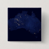 Satelliet de nachtlichten van Australië. Vierkante Button 5,1 Cm (Voorkant)