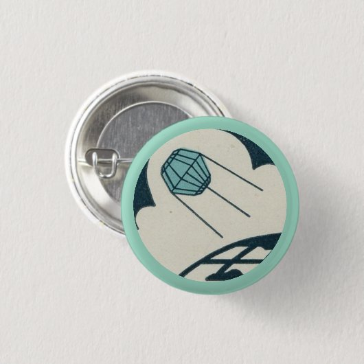 Satelliet Draait Rond Aarde Knop Ronde Button 3,2 Cm (Voorkant /achterkant)