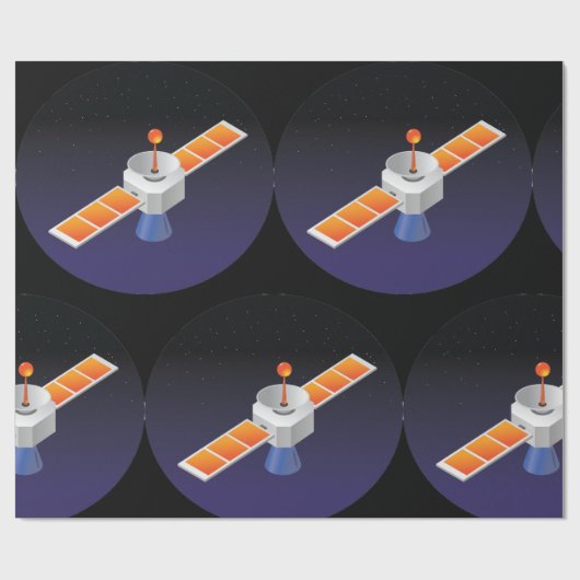Satelliet in de ruimte cadeaupapier (Vlak)