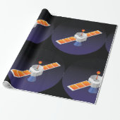 Satelliet in de ruimte cadeaupapier (Uitgerold)