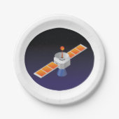 Satelliet in de ruimte papieren bordje (Voorkant)