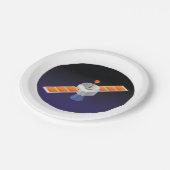 Satelliet in de ruimte papieren bordje (Gekanteld)