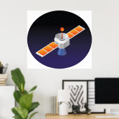 Satelliet in de ruimte poster (Thuiskantoor)