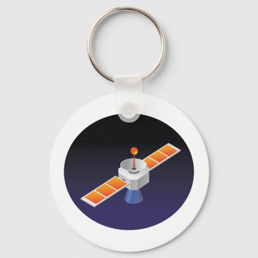 Satelliet in de ruimte sleutelhanger (Voorkant)
