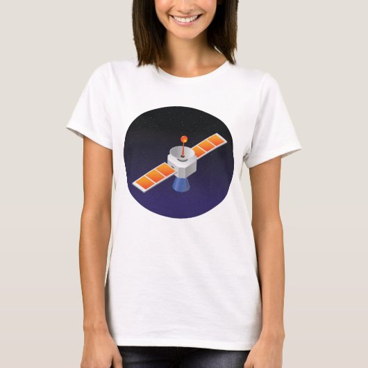 Satelliet in de ruimte t-shirt (Voorkant)