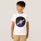 Satelliet in de ruimte t-shirt (Voorkant volledig)