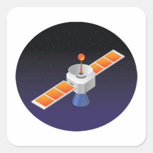 Satelliet in de ruimte vierkante sticker