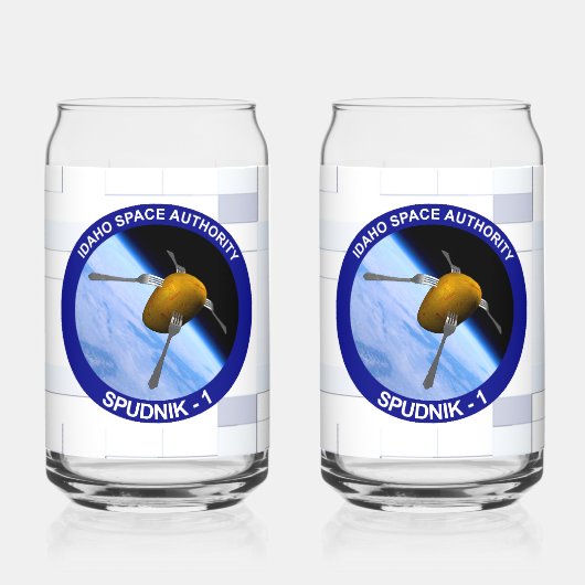 Satelliet Missiepatch Idaho Spudnik Blikvorm Glas (Voorkant)