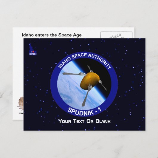 Satelliet Missiepatch Idaho Spudnik Briefkaart (Voorkant / Achterkant)