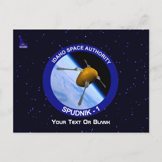 Satelliet Missiepatch Idaho Spudnik Briefkaart (Voorkant)