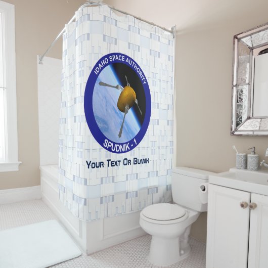 Satelliet Missiepatch Idaho Spudnik Douchegordijn (In situ)
