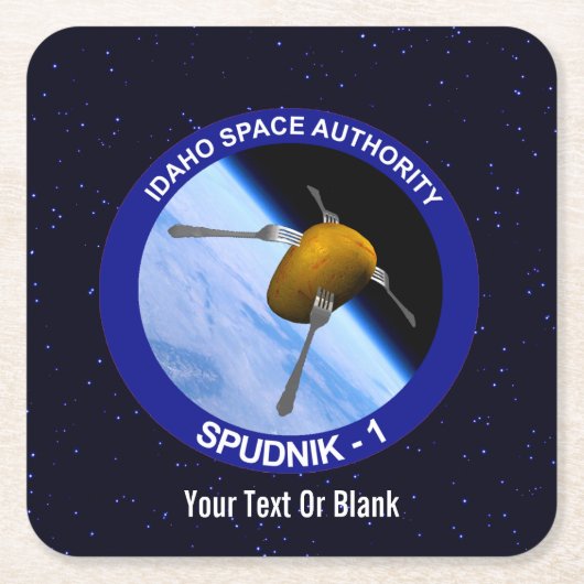 Satelliet Missiepatch Idaho Spudnik Kartonnen Onderzetters (Voorkant)