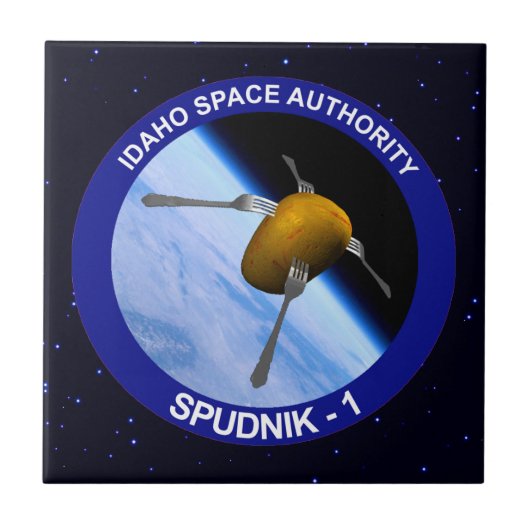 Satelliet Missiepatch Idaho Spudnik Tegeltje (Voorkant)