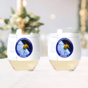 Satelliet Missiepatch Idaho Spudnik Wijnglas Zonder Voet