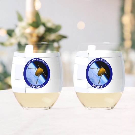 Satelliet Missiepatch Idaho Spudnik Wijnglas Zonder Voet (Insitu (Huwelijk))