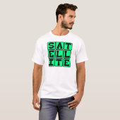 Satelliet, object in een baan om de aarde t-shirt (Voorkant volledig)