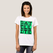 Satelliet, object in een baan om de aarde t-shirt (Voorkant volledig)