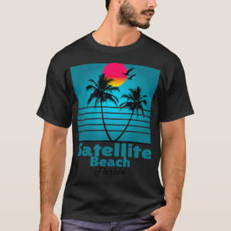 Satelliet Strand Florida FL Zomer meeuwen Souveni T-shirt