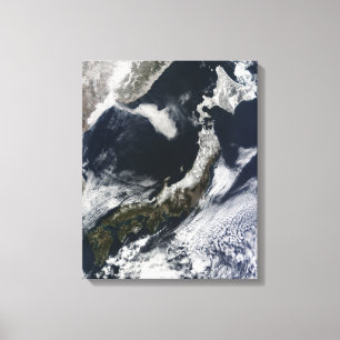 Satelliet uitzicht Japan Canvas Afdruk