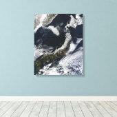 Satelliet uitzicht Japan Canvas Afdruk (Insitu (Houten vloer))
