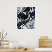Satelliet uitzicht Japan Poster (Keuken)