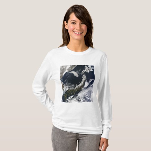 Satelliet uitzicht Japan T-shirt (Voorkant volledig)