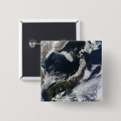 Satelliet uitzicht Japan Vierkante Button 5,1 Cm (Voorkant /achterkant)