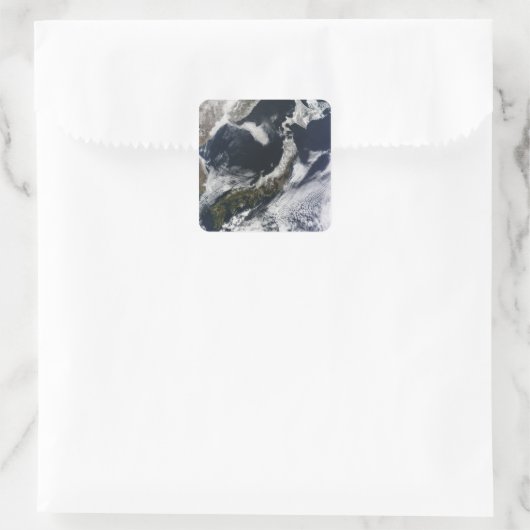 Satelliet uitzicht Japan Vierkante Sticker (Tas)