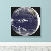 Satelliet-uitzicht van de aarde canvas afdruk (Insitu (Houten vloer))