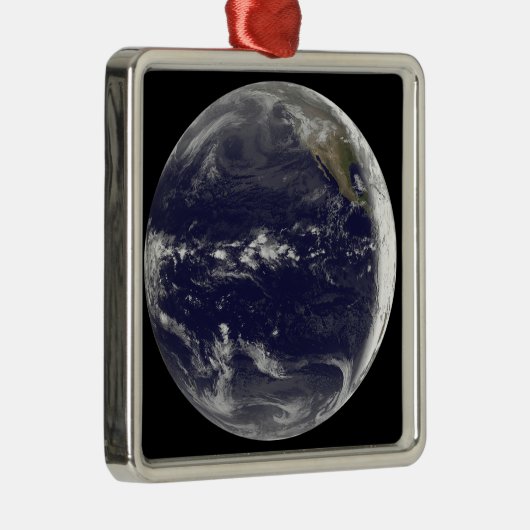 Satelliet-uitzicht van de aarde metalen ornament (Rechts)