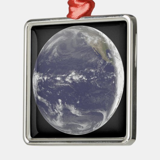 Satelliet-uitzicht van de aarde metalen ornament (Links)