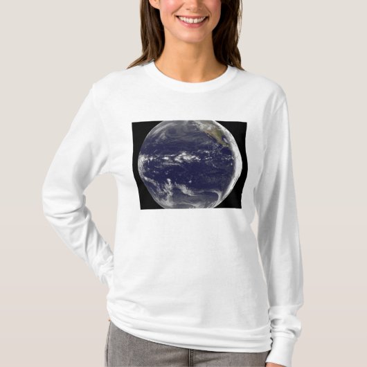 Satelliet-uitzicht van de aarde t-shirt (Voorkant)